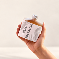 Botol Kaca Pipih Mini dengan Tutup untuk Anggur Jus Sirup Sampel 50ml 100ml Cetak Label Kustom Grosir