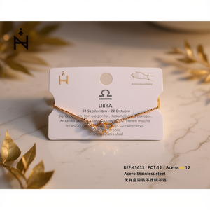 Bracciale Libra in Acciaio Inossidabile con Diamanti, Set da 12 Pezzi - Product Image 3