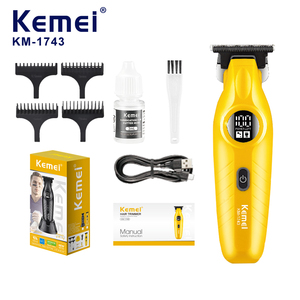 Tondeuse à cheveux pour <span class=keywords><strong>homme</strong></span> KEMEI Km-1743 LED avec lame en acier inoxydable, tondeuse électrique <span class=keywords><strong>pas</strong></span> chère pour barbe, fabricant avec support gratuit - Product Image 1