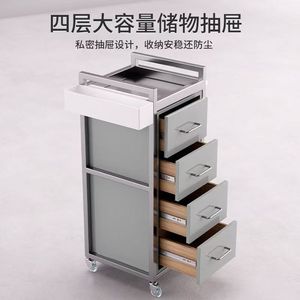 Luxurious Modern Wood Beauty Salon <b>Trolley</b> with <b>4</b>-<b>Wheel</b> Multi-Function Hairdressing Cart Eco-Friendly Storage Holders - Product Image 4