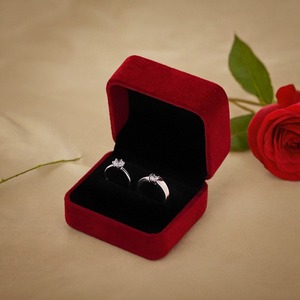 Estuche y Caja de Exhibición de Joyería de Terciopelo Cuadrado Simple de Lujo para Anillo Individual, Regalo de Compromiso/Boda, Presentación de Propuesta - Product Image 2