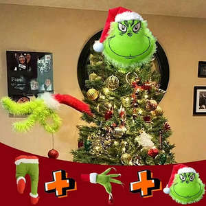 Double Festival Christmas <span class=keywords><strong>Grinch</strong></span> & Halloween Citrouille Elfe Movie Decor Set - Creative Desktop Scene) Peluche Jouet - Product Image 2