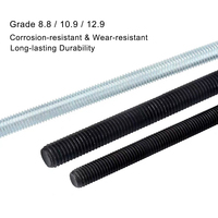 Barre filetée en acier oxydé noir, grade 12.9 DIN975, ultra haute résistance, pour structure en acier, vente en gros Yunnan Kunming