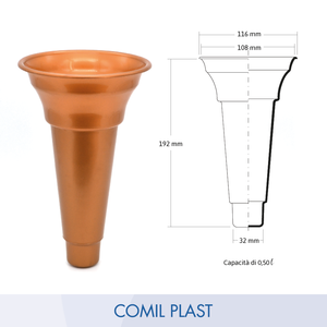 Remplacement de Vase en plastique de qualité supérieure pour anneau en Bronze Niche mausolée crypte moulé par injection couleur cuivre hauteur 7.5 pouces - Product Image 3