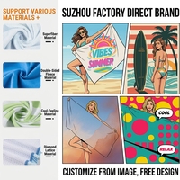 Printed Microfiber Summer Beach Towel with Water Absorption Quick Drying No Sand Sticking for Swimming