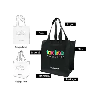 Huahao recycled custom cheap wholesale price custom reusable eco friendly non woven grocery tote shopping bag for groceries