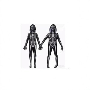 Haowu Children's Skeleton <b>Costume</b> Hooded Bodysuit Halloween Skull Cosplay - Product Image 5