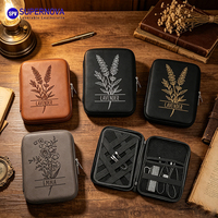 Pochette en cuir personnalisée avec logo, fermeture éclair, pour câbles, cadeau Fête des Pères, étui de voyage antichoc en EVA pour cordons, gravure laser, bijoux portables