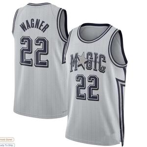 Vente en gros personnalisée <span class=keywords><strong>Orlando</strong></span> <span class=keywords><strong>Magic</strong></span> # 5 # <span class=keywords><strong>Maillot</strong></span> de basket-ball gris édition City en maille poly, unisexe, adulte, manches courtes, transfrontalier - Product Image 1