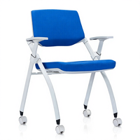 Chaise de formation pivotante moderne en plastique, siège ergonomique pour conférences avec tablette d'écriture, roulettes en nylon, certifiée BIFMA, mobilier de salle de classe