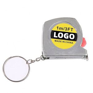Promotional 3ft <b>Mini</b> Tape Measure with Keychain Custom Brand Logo Retractable Small Measuring Tool for USA Trade Shows - Product Image 1