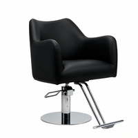 Fauteuil de Barbier Hydraulique Marron Moderne, Chaise de Coiffure Confortable en Cuir PU avec Repose-Pieds pour Salon de Coiffure et Barbier