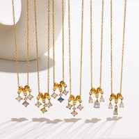 Collier minimaliste polyvalent acier inoxydable zircon coloré, collier chaîne réglable étanche pour rendez-vous