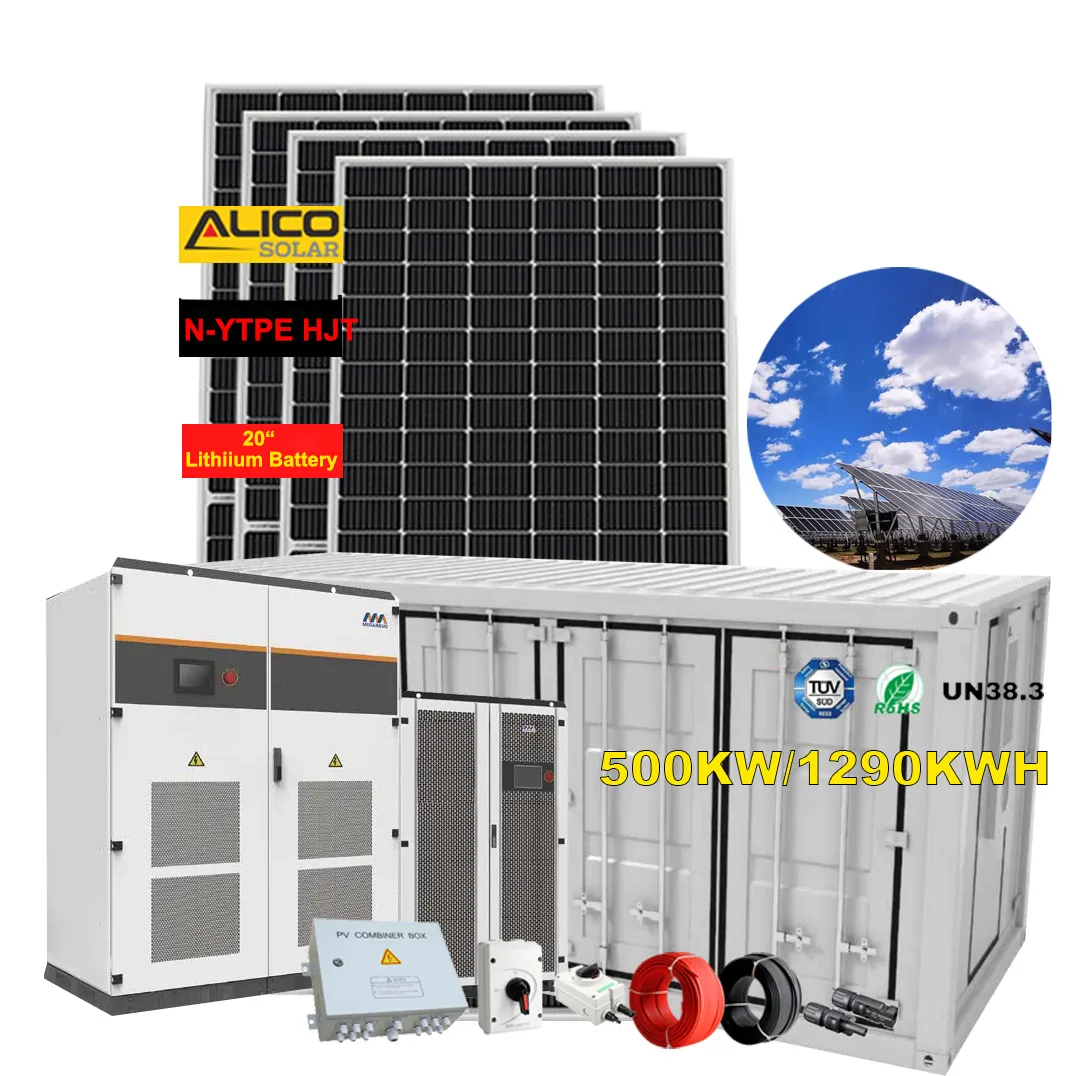 Energy storage container lithium battery 500kw 1mw 1mwh solar power storage 20ft 1mw container energy storage system