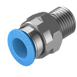 QS-1/4-10 Straight Push-in Pneumatic Fitting R1/4 Male Thread 10mm OD Nickel Plated Brass <b>Quick</b> <b>Connector</b> IP54 Industrial - Product Image 5