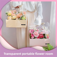 Boîte alimentaire transparente en PVC personnalisée avec ruban, pliable, pour sushis, gâteaux, fruits, cadeaux, pour boulangerie, emballage à emporter, stockage