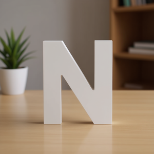 Wooden Letter N White 10cm <b>Wall</b> <b>Decor</b> For Home Office Decoration - Product Image 3