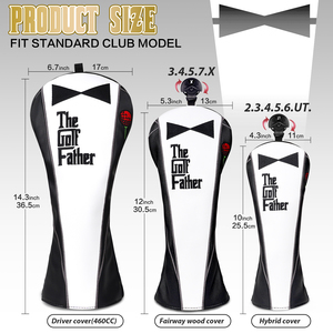 Lot de housses de tête de club de golf en PU pour driver et bois, accessoires de golf de luxe, cadeau idéal - Product Image 2