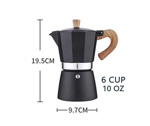 Bình pha cà phê Moka bằng nhôm Ý di động 150ml, 3 tách, dùng trên bếp, máy pha cà phê Espresso, máy pha cà phê kiểu Percolator, máy pha cà phê Espresso bằng kim loại - Product Image 3