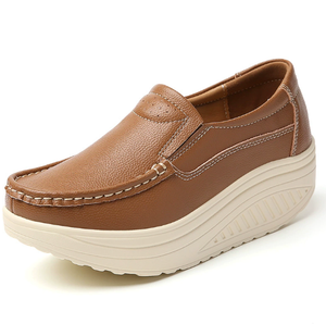 UP-6212r femmes baskets décontractées sans lacet confortable bout rond talon compensé marche plate-forme chaussures - Product Image 2