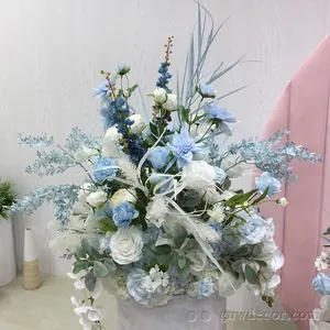 Blue Series Wedding Arrangement Flower Wall Stripe Flower Arch Centerpiece Custom style novelty various sizes
