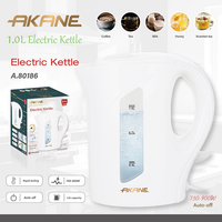 Bouilloire électrique 750-900W 1,0L avec ébullition rapide, arrêt automatique et fenêtre de niveau d'eau pour la préparation du thé et du café à la maison ou au bureau A.80186