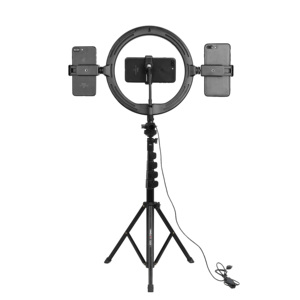 Anillo de luz de 18 pulgadas con trípode de piso y soporte de escritorio Luz circular LED con soporte para teléfono - Product Image 5