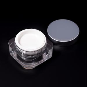 Boîte carrée à couvercle rond argenté Boîte vide à poudre libre Compartiment portable Conteneur de poudre de maquillage Emballage de cosmétiques Hexi - Product Image 1