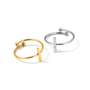 Anillo de Acero Inoxidable Angelina con Letra I, Chapado en Oro, Joyería Unisex de Moda, Uso Diario, Regalo, Estilo Moderno - Product Image 4