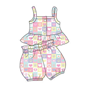 Completo per bambina 2026 con stampa personalizzata, vestito con pantaloni a palazzo dal design unico, grazioso completo per bambina - Product Image 2