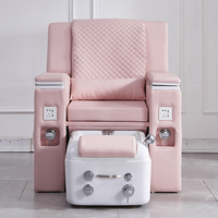 Équipement de salon de manucure de luxe, fauteuil de pédicure moderne inclinable avec massage électrique et bassin pour les mains