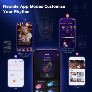 Masturbatore Maschile Impermeabile con Controllo APP, Sincronizzazione AI, Funzione di Suzione e Spinta, Rotazione, Pompa per Pene, Stroker Tascabile - Product Image 2