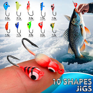 Ensemble de 48 micro-hameçons lumineux pour la pêche sur glace en hiver, hameçons pour vers de soie, pupes, racines, <span class=keywords><strong>mini</strong></span>-appâts pour la pêche au panfish, au crappie et à l'achigan - Product Image 2