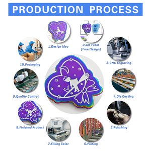 Distintivo Personalizzato in Lega di Zinco con Logo in Rilievo 3D Placcato Oro, Design Personalizzato - Product Image 2