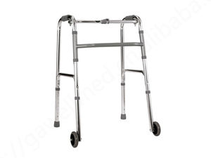 Adjust Height with Wheels Hospital <b>FOLDING</b> <b>WALKER</b> Aluminum Foldable Adult Aid Mobility Frame Rollator Aluminum <b>Walker</b> - Product Image 5