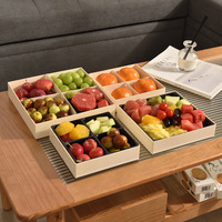 Boîte à bento/sushi rectangulaire en bois de peuplier écologique faite à la main, jetable, avec couvercle transparent en PET, pour salades, desserts, gâteaux, commandes personnalisées