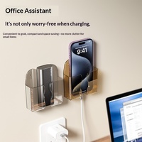 Étagère murale sans perçage pour chevet, boîte de rangement pour téléphone en acrylique, support pour télécommande, organisateur de câbles de charge, stabilité renforcée pour la maison