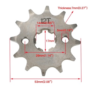 HIAORS 17mm קדמי מנוע סבבת 428-12T עבור 50cc <span class=keywords><strong>70cc</strong></span> 110cc 125cc 140cc 160cc טרקטורונים סיני לכלוך pirt אופני Quad 4 גלגלים טוסטוס - Product Image 2