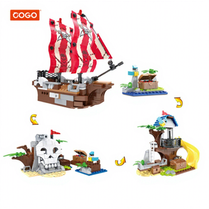 Jeux éducatifs pour enfants, 3 en 1, 260 pièces, château, crâne, bateau <span class=keywords><strong>de</strong></span> Pirate, modèle 3D, jouets en blocs <span class=keywords><strong>de</strong></span> construction - Product Image 1