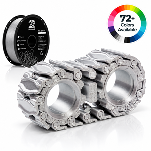 Mécanisme de chenilles continues en argent métallique imprimé en 3D sur mesure - Product Image 1