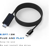 Adaptateur USB-C vers HDTV pour câble 6 pieds 4K HD-MI pour MacBook Air iPad Pro Chromebook & TV