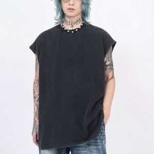 Camiseta sin mangas para mujer, con estampado gráfico personalizado, transpirable, informal, lavada, ecológica, de ajuste holgado, estilo urbano, para verano - Product Image 3