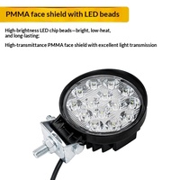 Projecteur de travail LED étanche haute luminosité 45W 4 pouces 12-48V pour excavatrice, lampe accessoire pour engins de construction