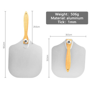 Pala per Pizza in Alluminio da 12'' con Manico Pieghevole in Legno, Utensile da Forno per Pizza, Pane e Pasticceria - Product Image 3
