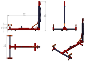 एट-8 ऑटोएनफ धातु पोर्टेबल कार बॉडी फ्रेम मरम्मत मशीन ऑटो बेंच रोटिसेरी और डेंट पल्लर - Product Image 6