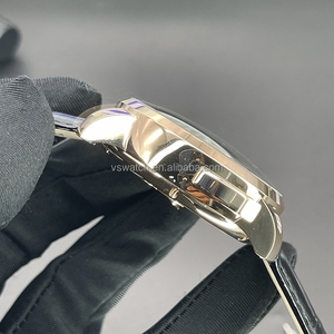 Reloj Jacob de Cuarzo con Disco Giratorio Negro y Oro Rosa de 44 mm para Hombre, Deportivo y Elegante, con Correa de Cuero Vacuno, Caja Redonda, Ancho de Correa de 22 mm - Product Image 4