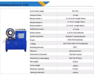 เครื่องจีบสายไฮดรอลิกไฟฟ้าขนาด 1/4 ถึง 2 นิ้ว ปรับแรงดันไฟฟ้าได้ 3kw/4kw เครื่องจักรประสิทธิภาพสูง - Product Image 2
