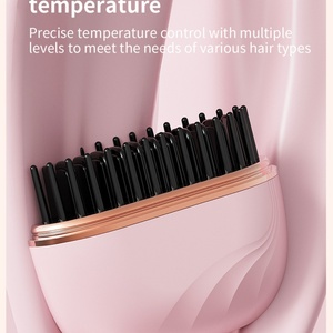 Portable Electric Hair Straightener <b>Brush</b> Ceramic Plate USB <b>Power</b> Source PTC Technology Multi-Temperature Fast Household Hotel - Product Image 6