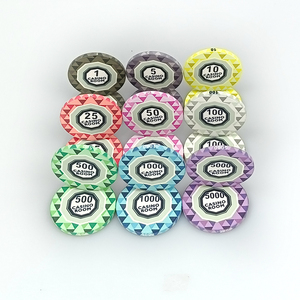 Tùy chỉnh kích thước màu sắc Trò chơi cờ bạc mã thông báo 39mm <span class=keywords><strong>Las</strong></span> <span class=keywords><strong>Vegas</strong></span> sòng bạc phòng Poker gốm Chip Chip - Product Image 5