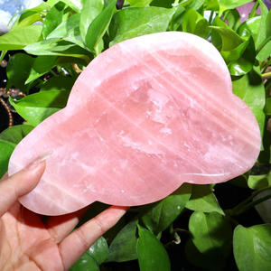 Cuencos de Cristal Natural para Postre, Artesanías de Cristal, Plato de Piedra de <span class=keywords><strong>Cuarzo</strong></span> <span class=keywords><strong>Rosa</strong></span> Natural para Purificación - Product Image 2